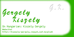 gergely kiszely business card